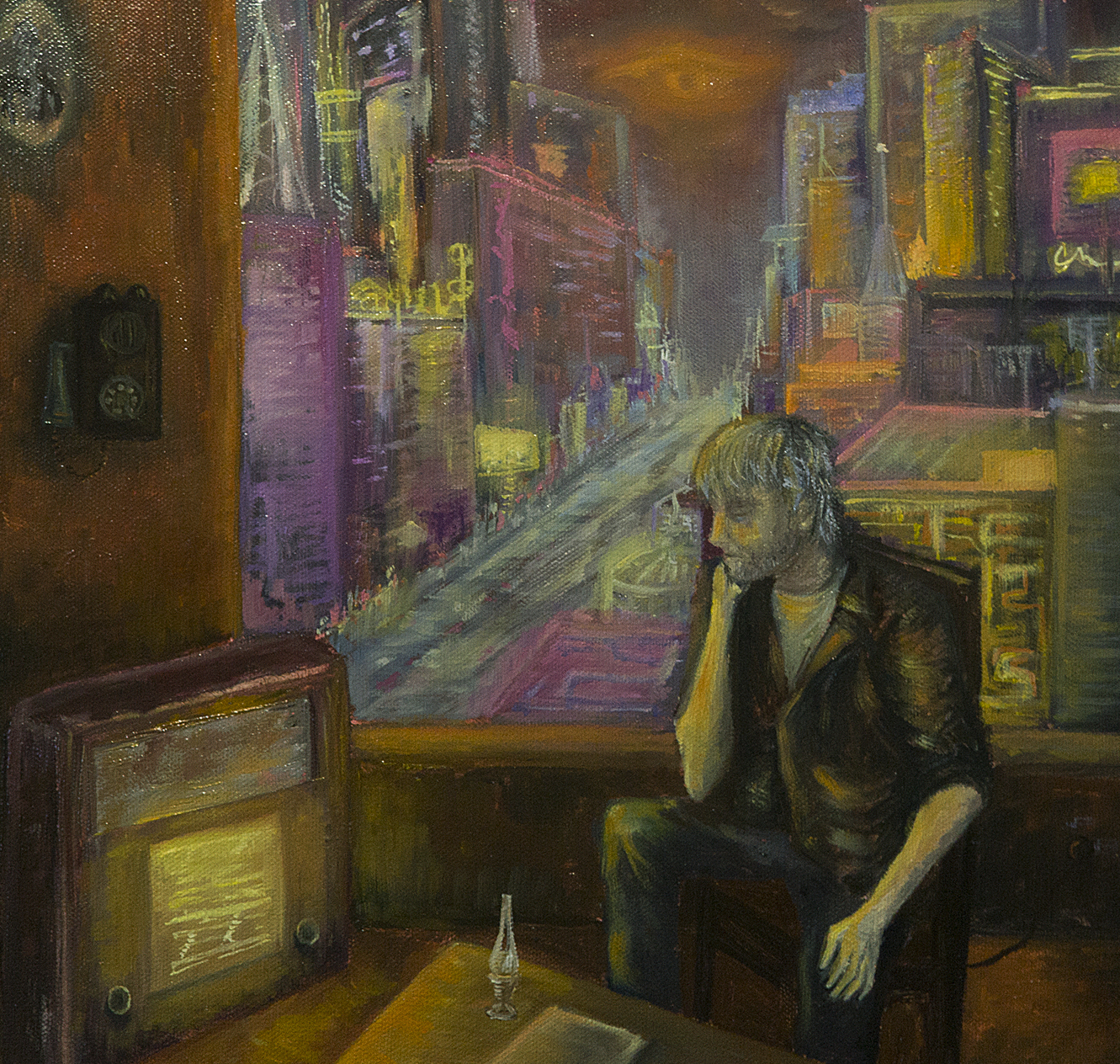 oilpainting inspired by Ubik novel