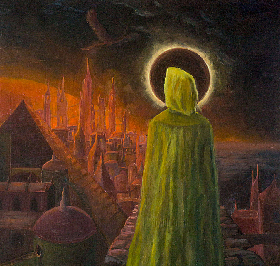 oilpainting, king in yellow, chambers, eclipse, carcosa
