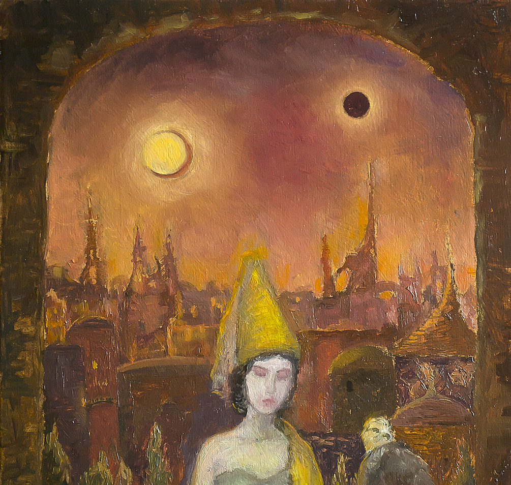oilpainting yellow sign king in yellow
